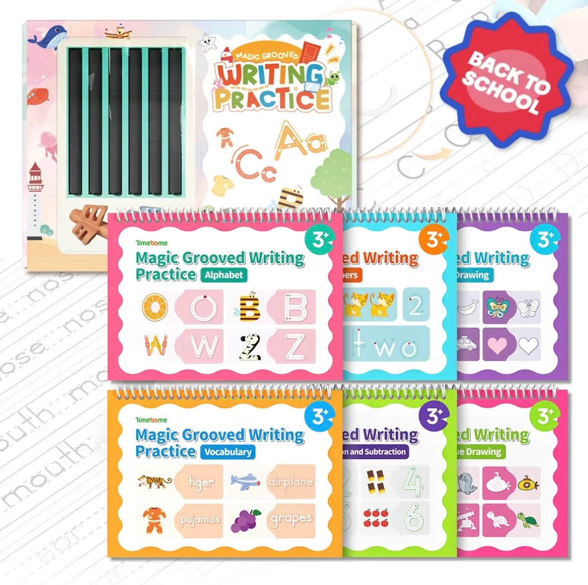 Reusable Grooved Handwriting Books Bundle
